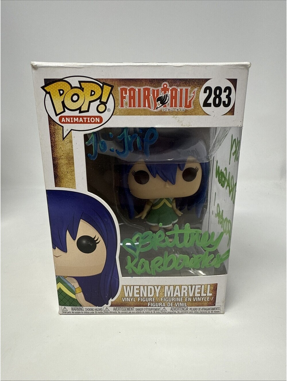 Brittney Karbowski Fairy Tail Wendy Marvell #283 Signed Funko Pop